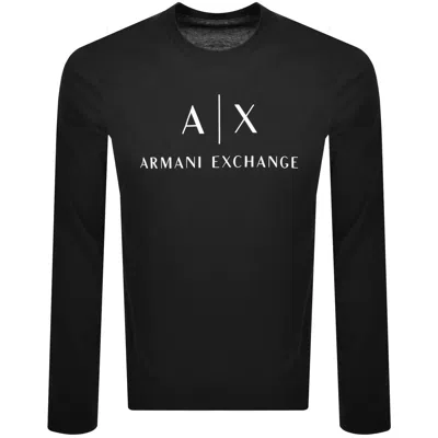 Armani Exchange Logo-print Long-sleeve T-shirt In Black