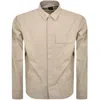Armani Exchange Long Sleeve Overshirt Beige In Beige