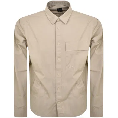 Armani Exchange Long Sleeve Overshirt Beige