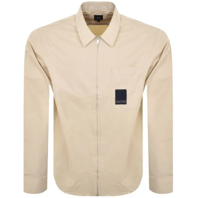 Armani Exchange Long Sleeve Overshirt Beige