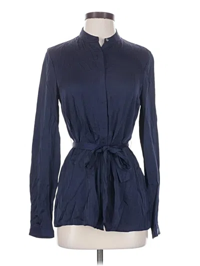Pre-owned Armani Exchange Long Sleeve Polo Shirt In Blue