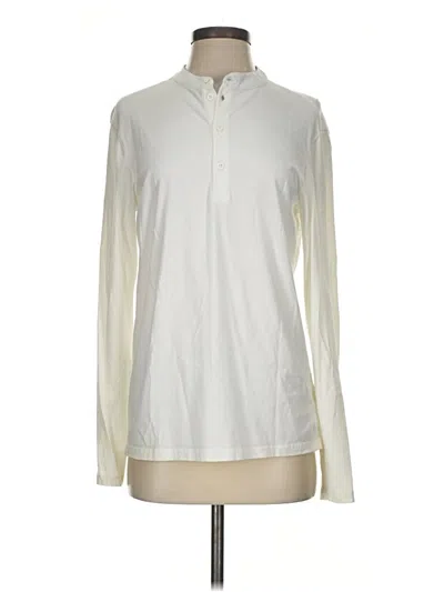 Pre-owned Armani Exchange Long Sleeve Polo Shirt In Ivory