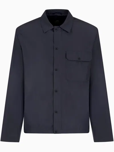 Armani Exchange Long-sleeve Shirt In Blue