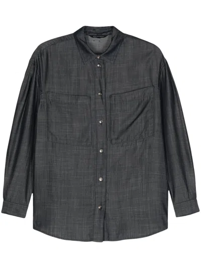 Armani Exchange Long-sleeve Shirt In Blue