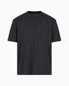 Armani Exchange Long Sleeve T-shirt With Logo Prints In Black