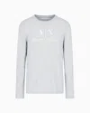 Armani Exchange Long Sleeve T-shirt With Logo Prints In Grey