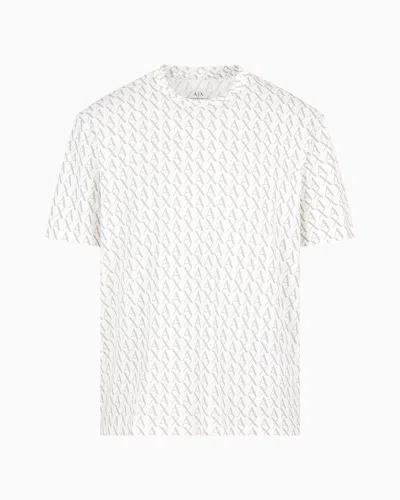Armani Exchange Long Sleeve T-shirt With Logo Prints In White