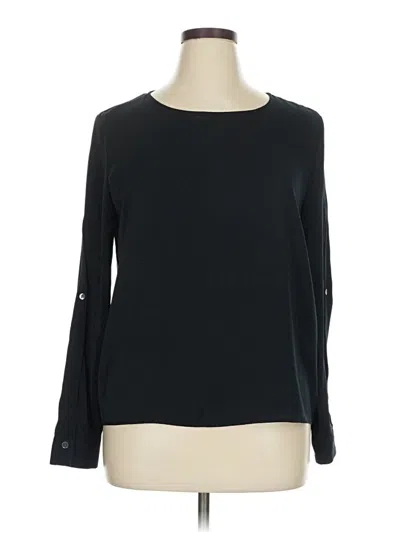 Pre-owned Armani Exchange Long Sleeve Top Black Boatneck Tops