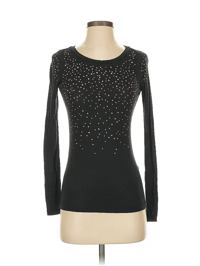 Pre-owned Armani Exchange Long Sleeve Top Black Crew Neck Tops