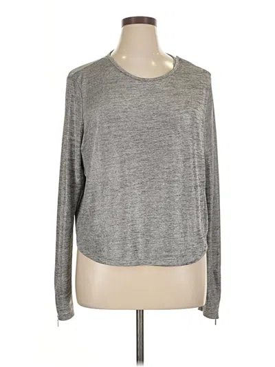 Pre-owned Armani Exchange Long Sleeve Top Gray Crew Neck Tops