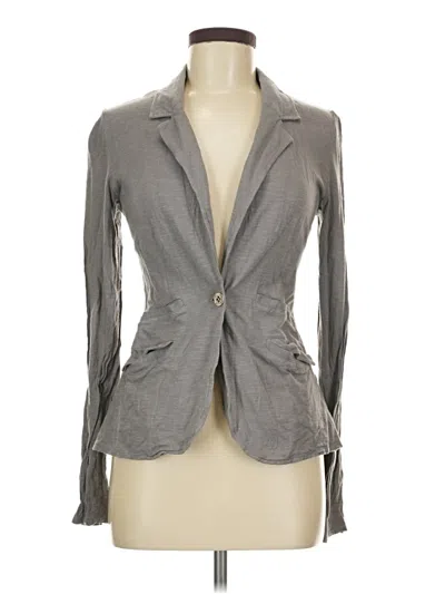 Pre-owned Armani Exchange Long Sleeve Top Gray Plunge Neckline Tops