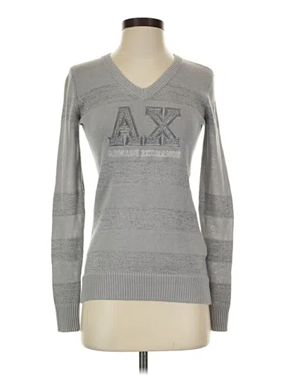 Pre-owned Armani Exchange Long Sleeve Top Gray V-neck Tops