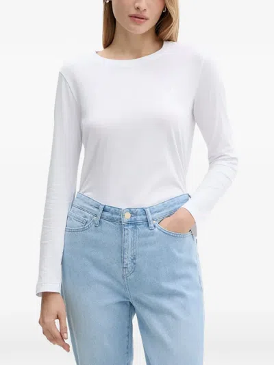 Armani Exchange Long Sleeve Top In White
