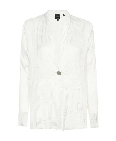 Armani Exchange Long-sleeved Casual Jacket In White