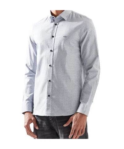 Armani Exchange Long-sleeved Shirt In Gray