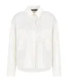 Armani Exchange Logo-jacquard Cropped Shirt In White