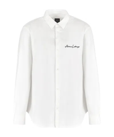 Armani Exchange Long-sleeved Shirt In White