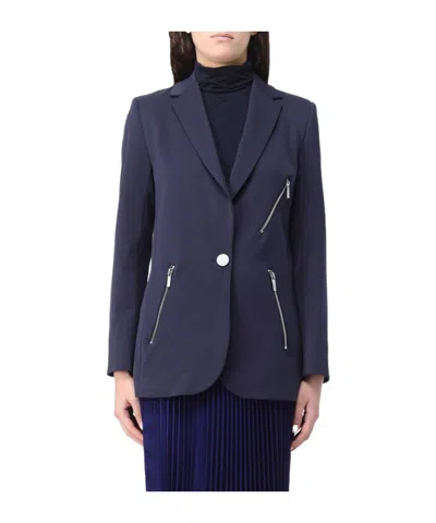 Armani Exchange Long-sleeved Suit Coat In Blue