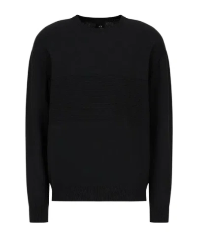 Armani Exchange Long-sleeved Sweater In Black
