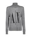 Armani Exchange Long-sleeved Sweater In Gray