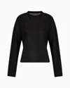 Armani Exchange Long-sleeved Sweater In Lurex Yarn In Black