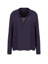 Armani Exchange Long-sleeved Viscose Crepe Shirt With Classic Collar In Black