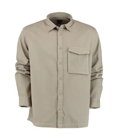 Armani Exchange Long-sleeves Cotton Shirt In Nude