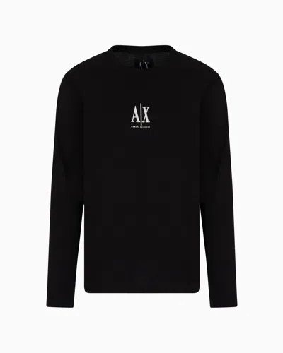 ARMANI EXCHANGE LONG-SLEEVED T-SHIRT WITH EMBROIDERED LOGO