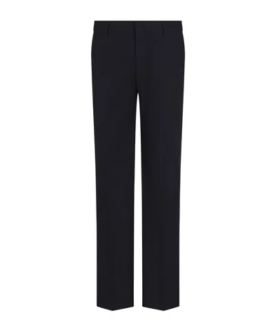 Armani Exchange Stretch Cotton Chinos In Deep Navy