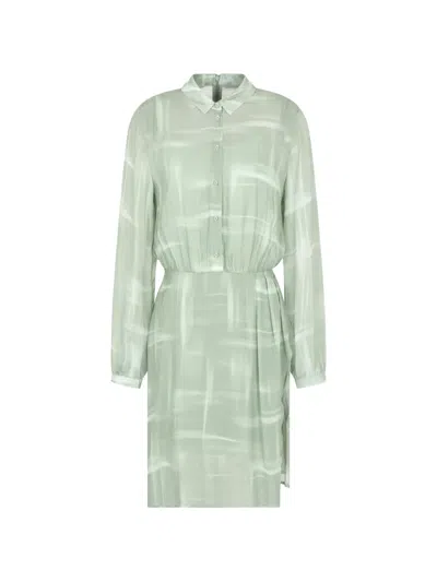 Armani Exchange Long-sleeve Mini Dress In Green