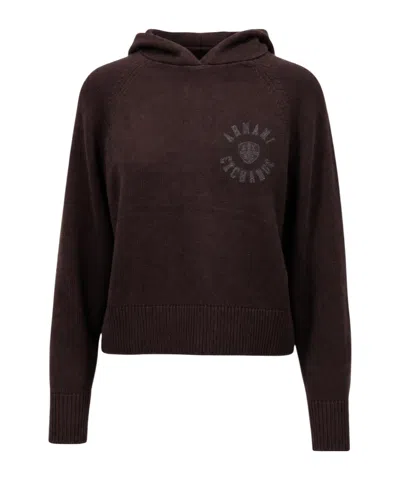 Armani Exchange Long-sleeve Sweatshirt In Brown