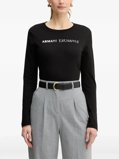 Armani Exchange Long-sleeve T-shirt In Black