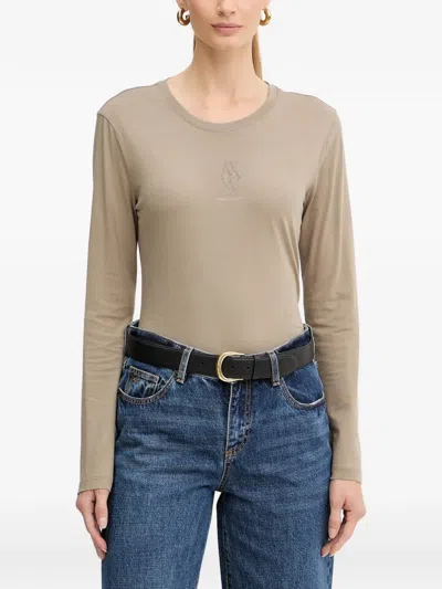 Armani Exchange Long-sleeve T-shirt In Neutral
