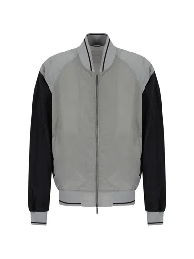 Armani Exchange Long-sleeves Bomber Jacket In Gray