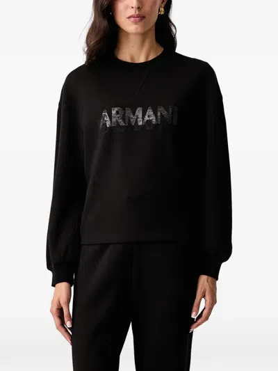 Armani Exchange Long-sleeves Sweatshirt In Black