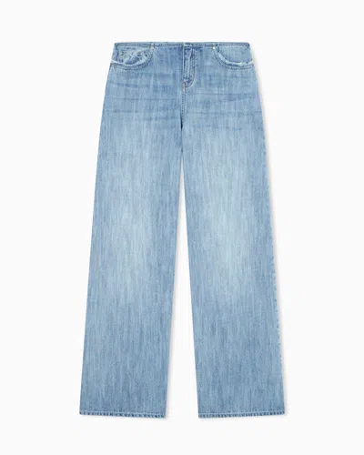 Armani Exchange Loose Jeans In Rigid Denim In Blue