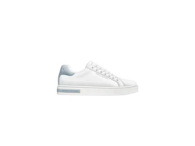 Armani Exchange Low-cut Lace-up Sneakers With Subtle Accent Detailing In White