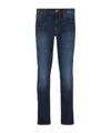 Armani Exchange Low-waist Button Denim Trousers In Blue