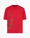 Armani Exchange Lunae New Year Regular Fit Jersey T-shirt In Red