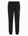 Armani Exchange Dragon-embroidery Cotton Track Pants In Black