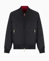 Armani Exchange Lunar New Year Reversible Satin Bomber In Black