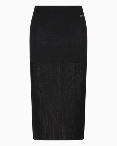 Armani Exchange Lurex Yarn Pencil Skirt In Brown