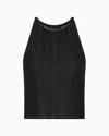 Armani Exchange Lurex Yarn Top In Black