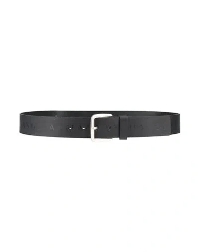 Armani Exchange Man Belt Black Size 34 Cow Leather
