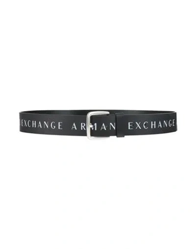 Armani Exchange Man Belt Black Size 38 Cow Leather