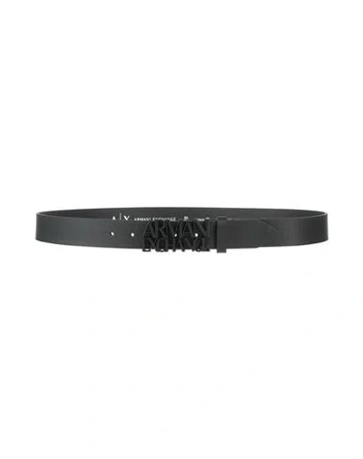 Armani Exchange Man Belt Black Size 39.5 Cow Leather