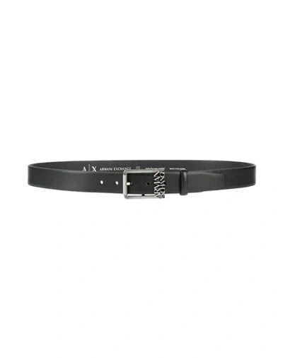 Armani Exchange Man Belt Black Size 39.5 Cow Leather