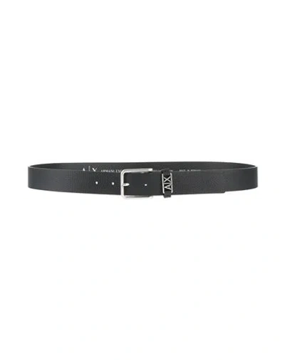 Armani Exchange Man Belt Black Size 39.5 Cow Leather