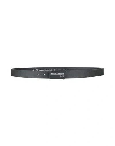 Armani Exchange Man Belt Black Size 39.5 Cow Leather