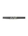 Armani Exchange Man Belt Charcoal Size 38 Soft Leather In Grey